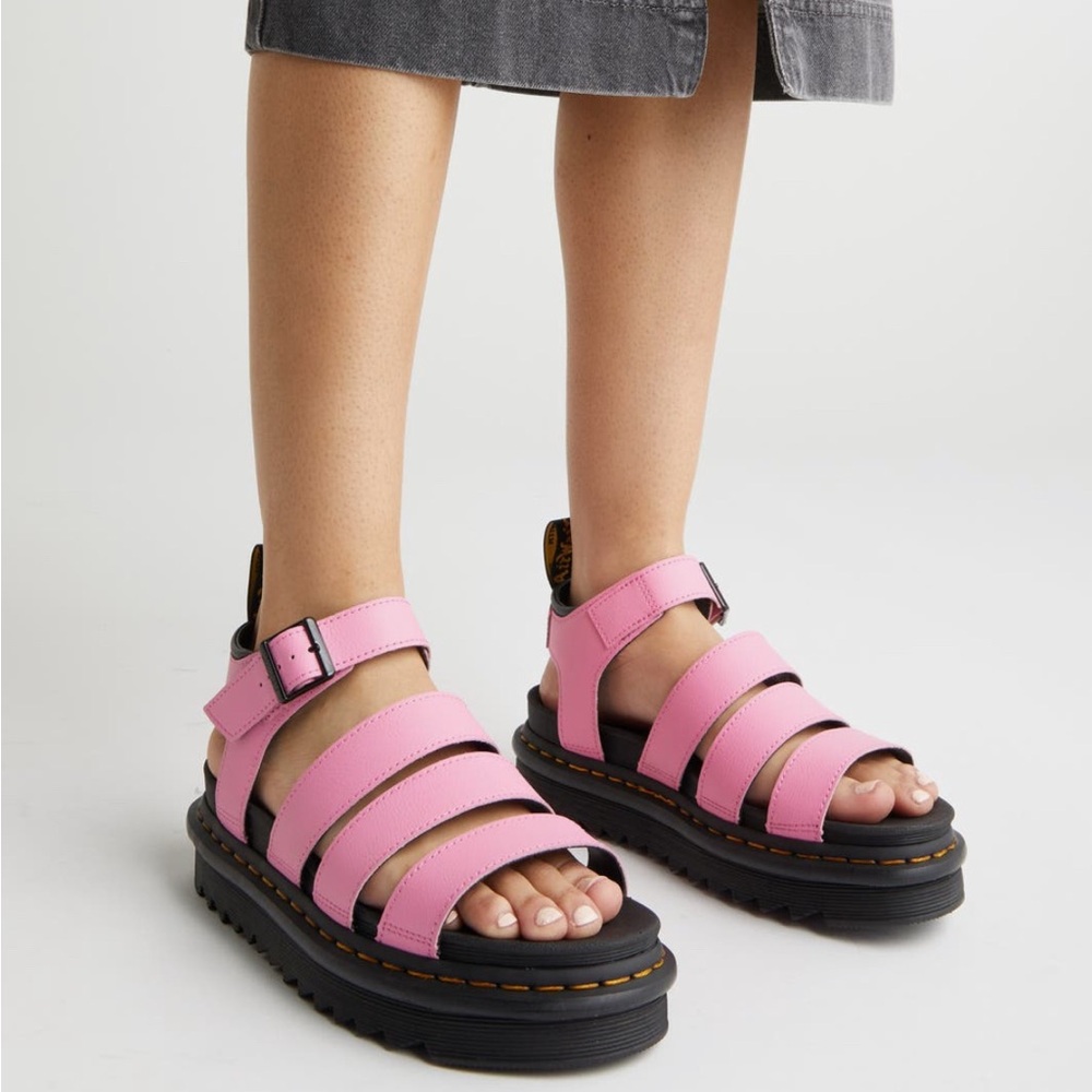 DR MARTENS Blaire Leather Sandals - Pink